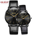 2019 Lover Watch Couple A Pair Hand Watch OLEVS 5868 Leather Strap Minimalist WaterProof Quartz Watch For Men And Women